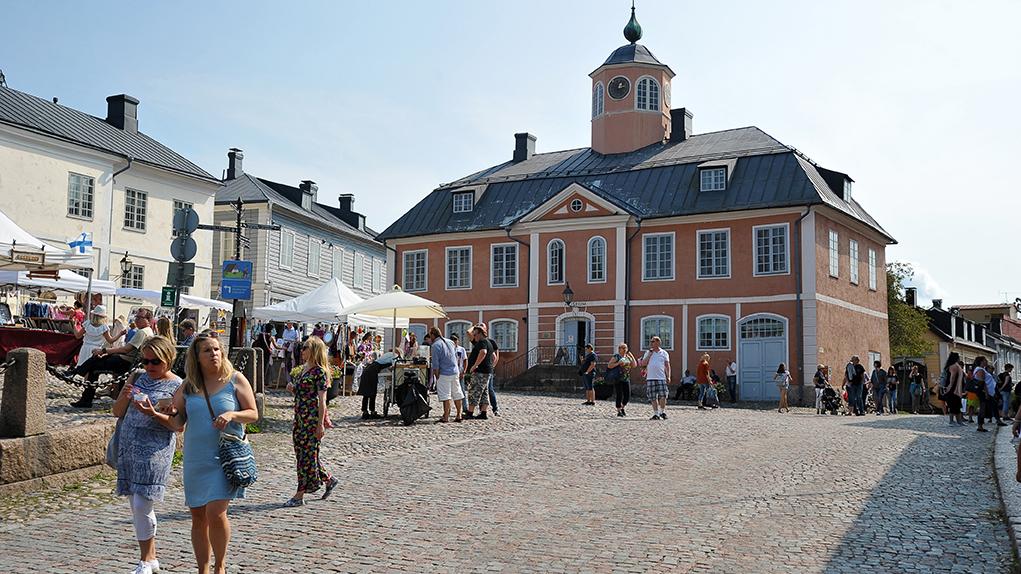 Central shopping area in Porvoo, Finland